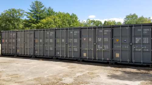 A row of storage containers